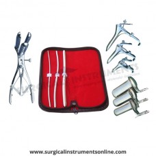 Hegar uterine dilator 3 pieces set,3-4, 5-6, 9-10 mathieu speculum, grave 3pcs, collin 3pcs